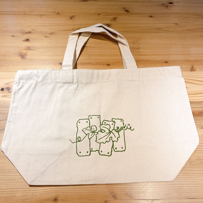 ファスナー付きコットンラージトート（マチ付） - ノベルティ本舗