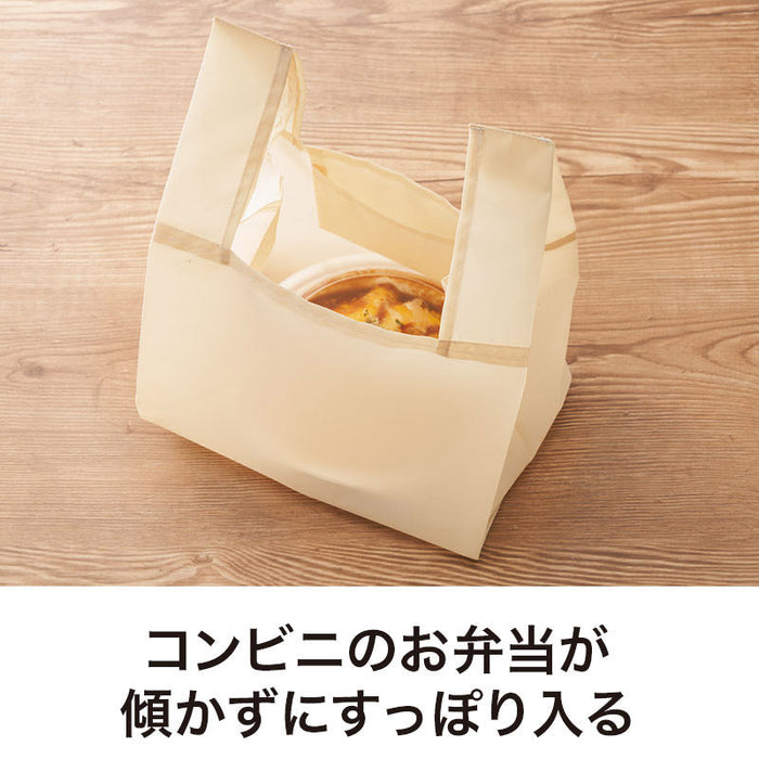 カラモ たっぷりマチのコンビニエコバッグ ベージュ