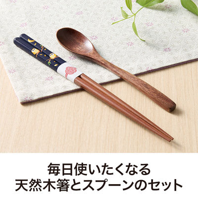 いつまでもお元気で 天然木箸とスプーンセット
