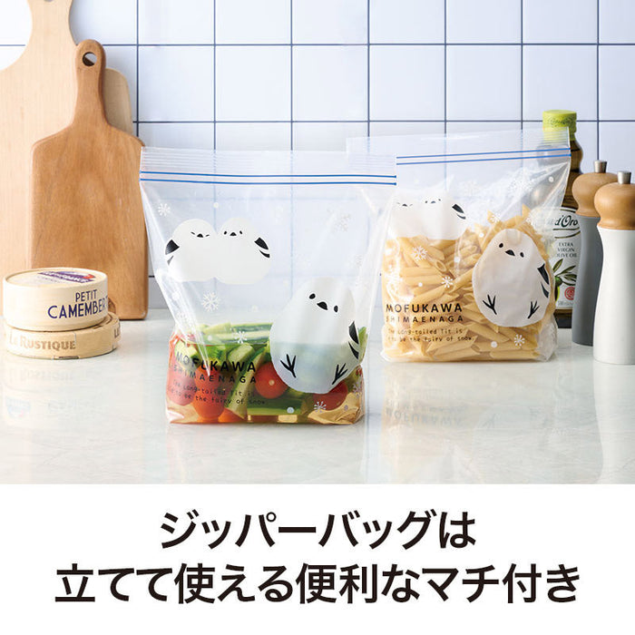 ありがとうございます もふかわシマエナガのマチありジッパーバッグ（8枚入り）