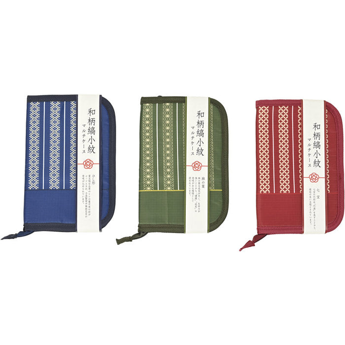 和柄縞小紋マルチケース