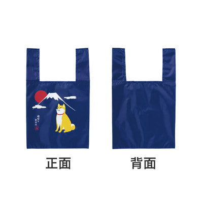 福柴と富士山 たっぷりマチのコンビニエコバッグ