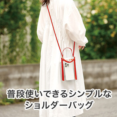 カラモ 2wayクリアスマホショルダーバッグ レッド