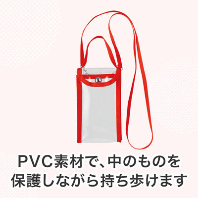 カラモ 2wayクリアスマホショルダーバッグ レッド