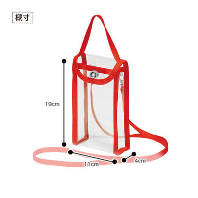 カラモ 2wayクリアスマホショルダーバッグ レッド