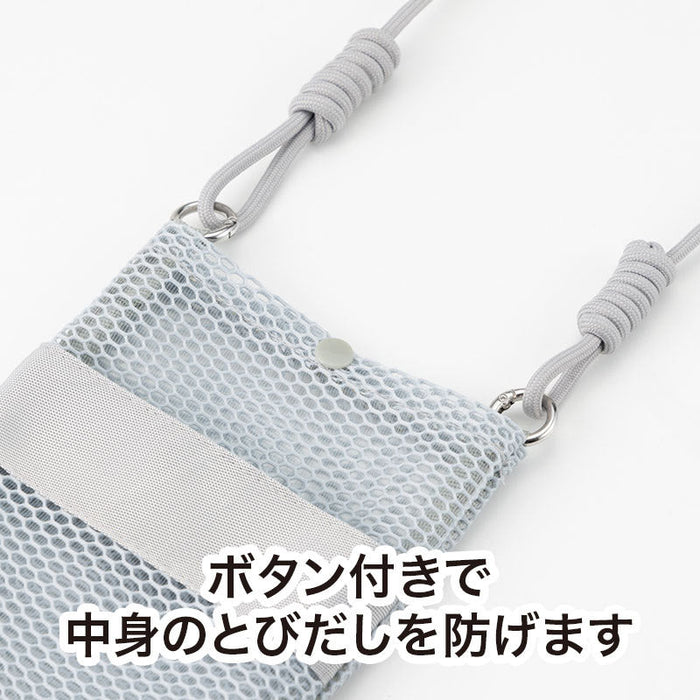 カラモ ペットボトルホルダーにもなるメッシュサコッシュ グレー