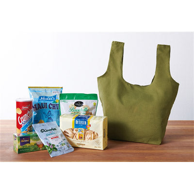 スエード風　お買い物エコバッグ（オリーブ）