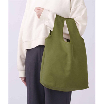 スエード風　お買い物エコバッグ（オリーブ）