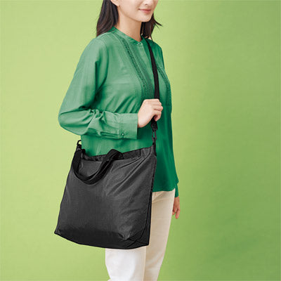 デイタフ・テントクロス パッカブル２WAYトート（撥水加工）（ブラック）