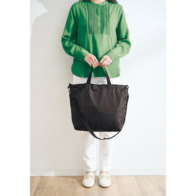 デイタフ・テントクロス パッカブル２WAYトート（撥水加工）（ブラック）