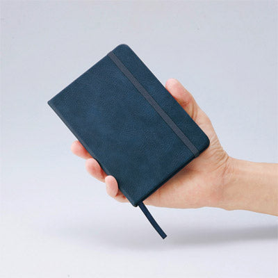 レザー調・ハードカバーノート（A6）（ネイビー）