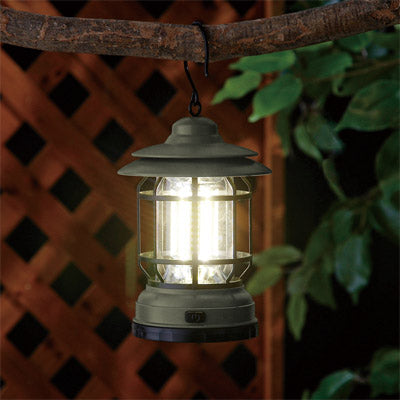 フック付きCOBランタンライト（カーキ）