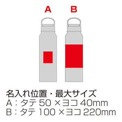 トゥーリフラスク・ハンドル付き真空ステンレスボトル 1L - ノベルティ本舗