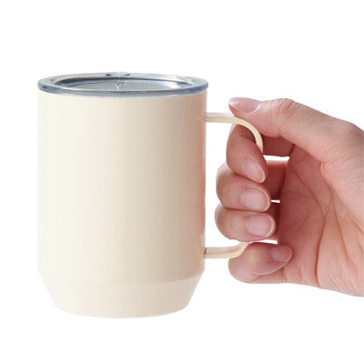 蓋付き真空ステンレスマグカップ４００ｍｌ（オフホワイト）