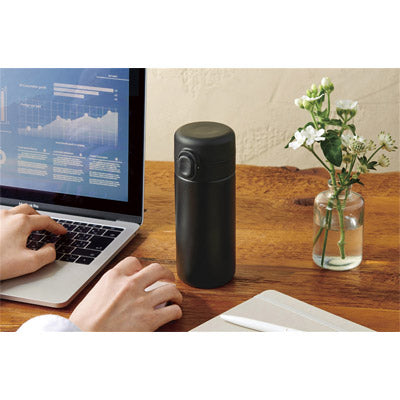 ワンプッシュ真空ステンレスボトル３２０ｍｌ１本（ブラック）