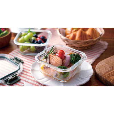 蓋付き耐熱ガラス保存容器２個組