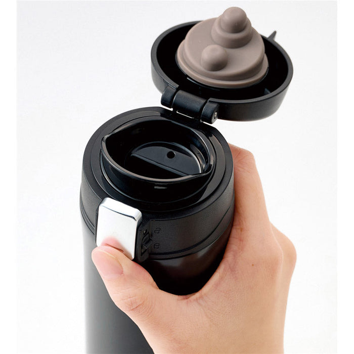 ワンプッシュ真空ステンレスボトル４５０ｍｌ（ブラック）