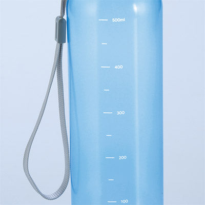 メモリ付きフロスティボトル550ml（ストラップ付き）（ブルー）