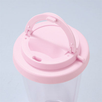 フラップ付き二重構造クリアタンブラー（ピンク）