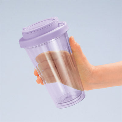 フラップ付き二重構造クリアタンブラー（パープル）