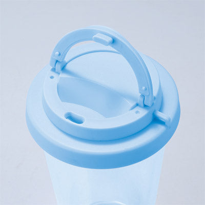 フラップ付き二重構造クリアタンブラー（ブルー）