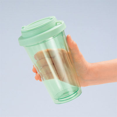 フラップ付き二重構造クリアタンブラー（グリーン）