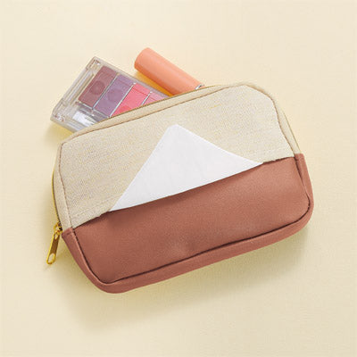 バイカラーズ・ティッシュポケット付きポーチ（ダスティピンク）