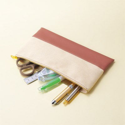 バイカラーズ・フラットポーチ（ダスティピンク）