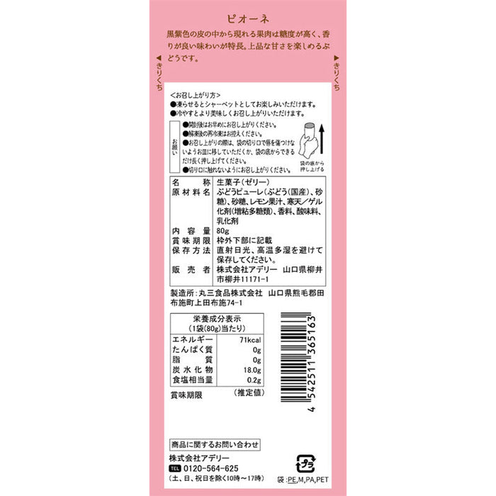 ホシフルーツ　フルーツパーラーの凍らせて食べるシャーベット　ピオーネ８０ｇ