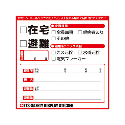 ETS-SAFETY DISPLAY STICKER シールタイプ100枚