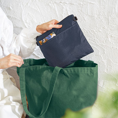 デイタフ・テントクロスポケット付きサコッシュ（撥水加工）（ネイビー）