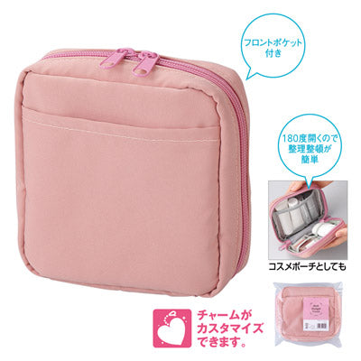 ノベルティ　ケース　ミニポーチ　ピンク マルチガジェットポーチ（ピンク） — 販促品ならノベルティ本舗