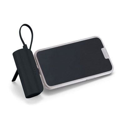 直挿タイプ 5000mAh モバイルバッテリー（ブラック）