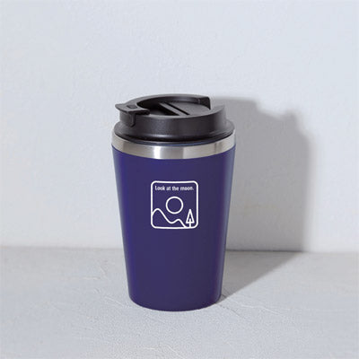 スタイリッシュ二重構造タンブラー（蓋付き）（ネイビー）