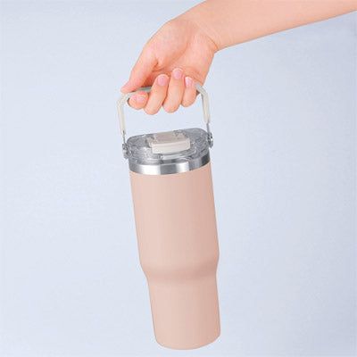 アンサンブル ハンドル付き真空二重2WAYタンブラー（ストロー付き）（ピンク）