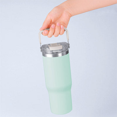 アンサンブル ハンドル付き真空二重2WAYタンブラー（ストロー付き）（グリーン）