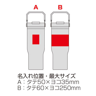 アンサンブル ハンドル付き真空二重2WAYタンブラー（ストロー付き）（グレー）