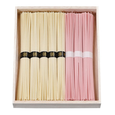至福の逸品　彩り紅福そうめん８束（木箱入り）