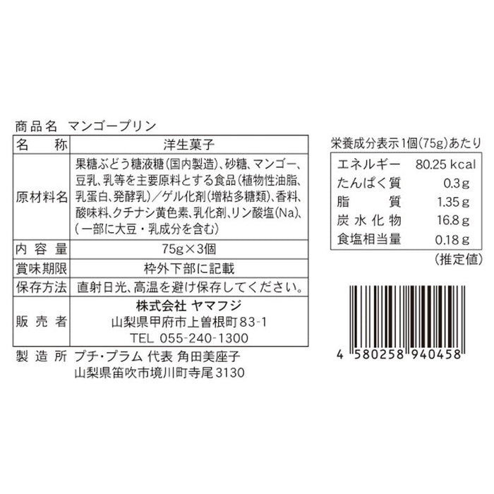 美味探求アジアンフード　マンゴープリン３個入