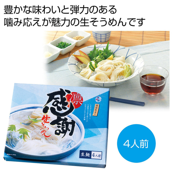 感謝　つゆ付生そうめん４人前