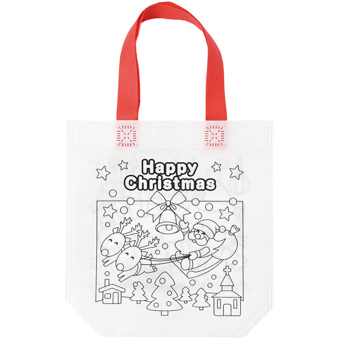 クリスマスぬりえトートバッグ