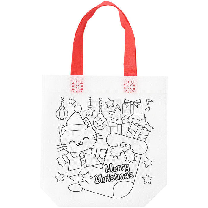 クリスマスぬりえトートバッグ