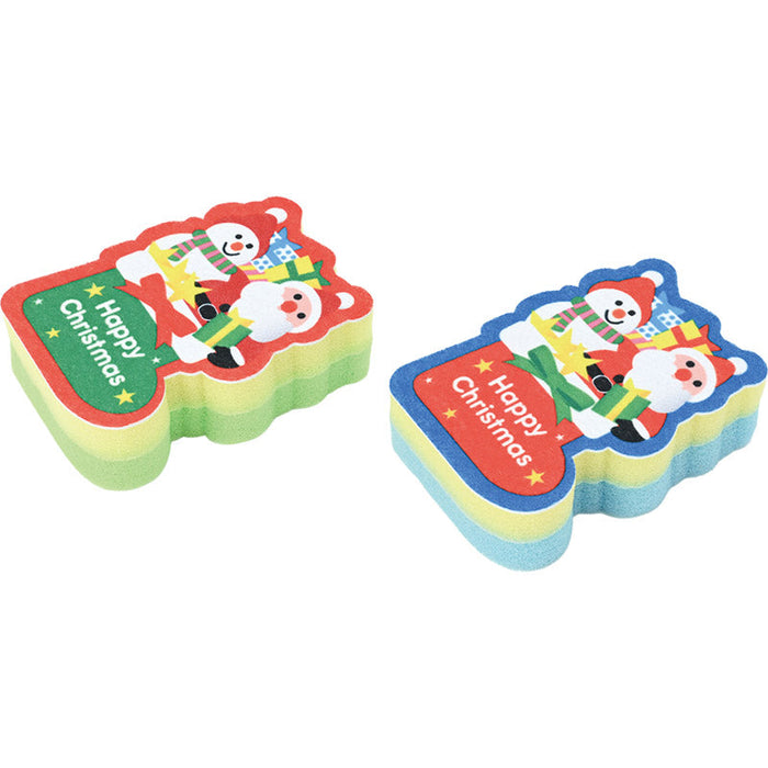 クリスマス・ダイカットキッチンスポンジ（2コセット）
