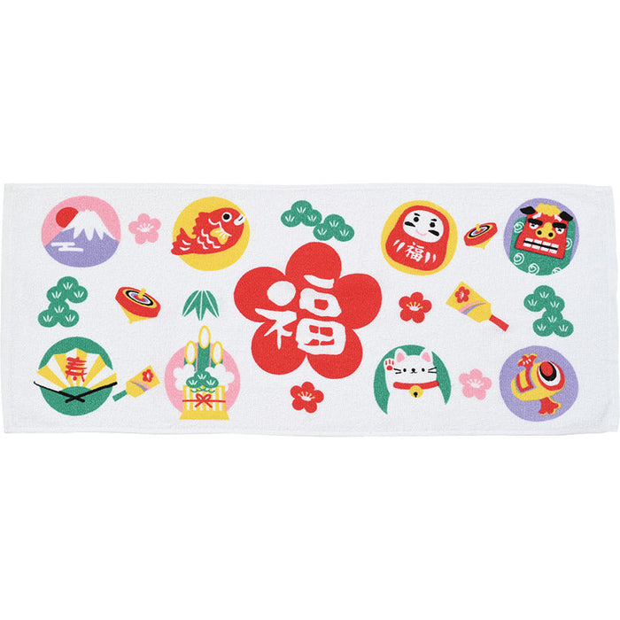 福々縁起フェイスタオル