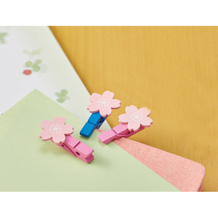 さくら木製ピンチ(4コセット）
