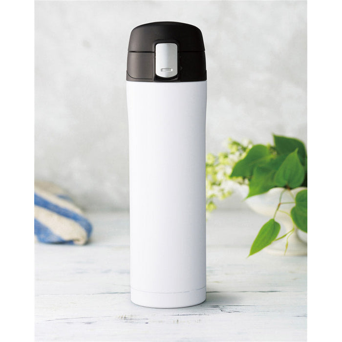 ワンプッシュ真空ステンレスボトル４５０ｍｌ（ホワイト）