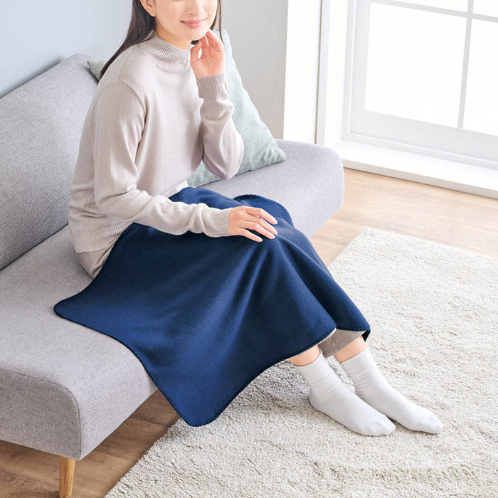フリースブランケット（ベルト付き）（ネイビー）