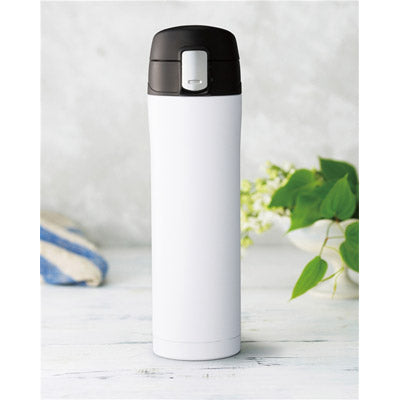 ワンプッシュ真空ステンレスボトル４５０ｍｌ（ホワイト）