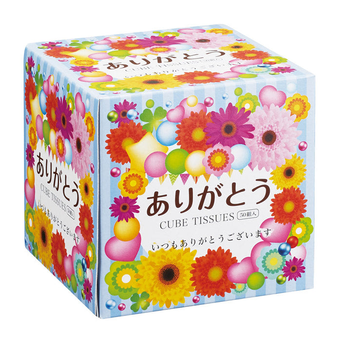 ありがとうキューブＢＯＸティッシュ５０Ｗ　１個