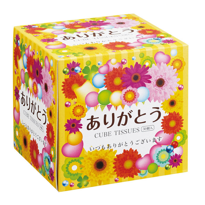 ありがとうキューブＢＯＸティッシュ５０Ｗ　１個